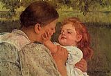 Mary Cassatt Famous Paintings - Maternal Caress